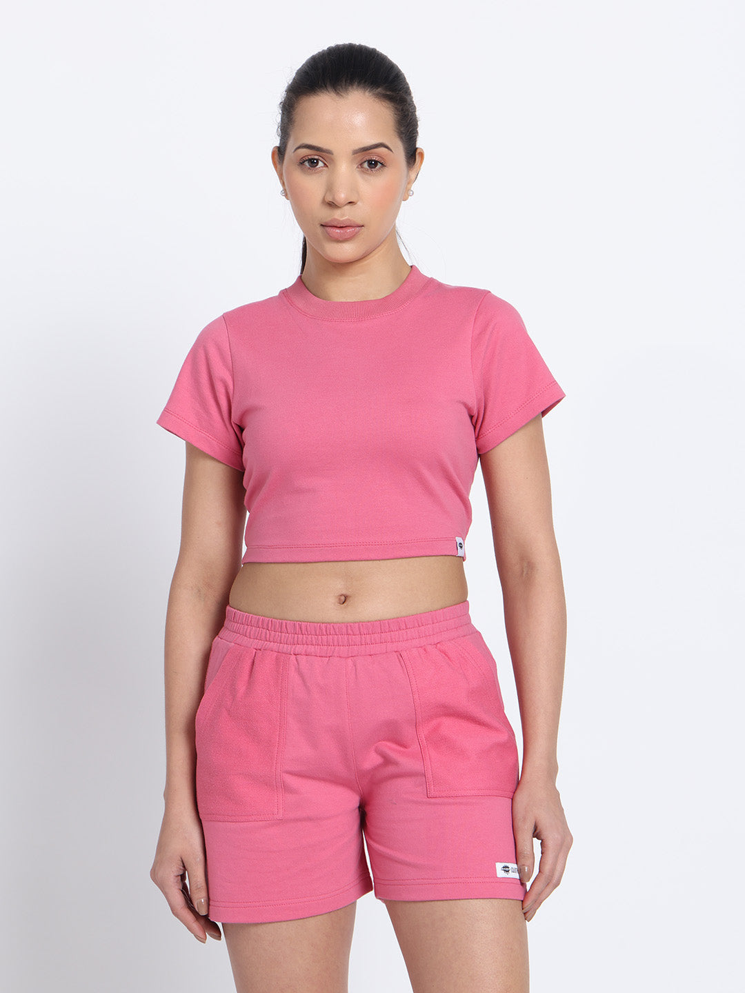 Clothwik Workout Terry Crop Top – Pink