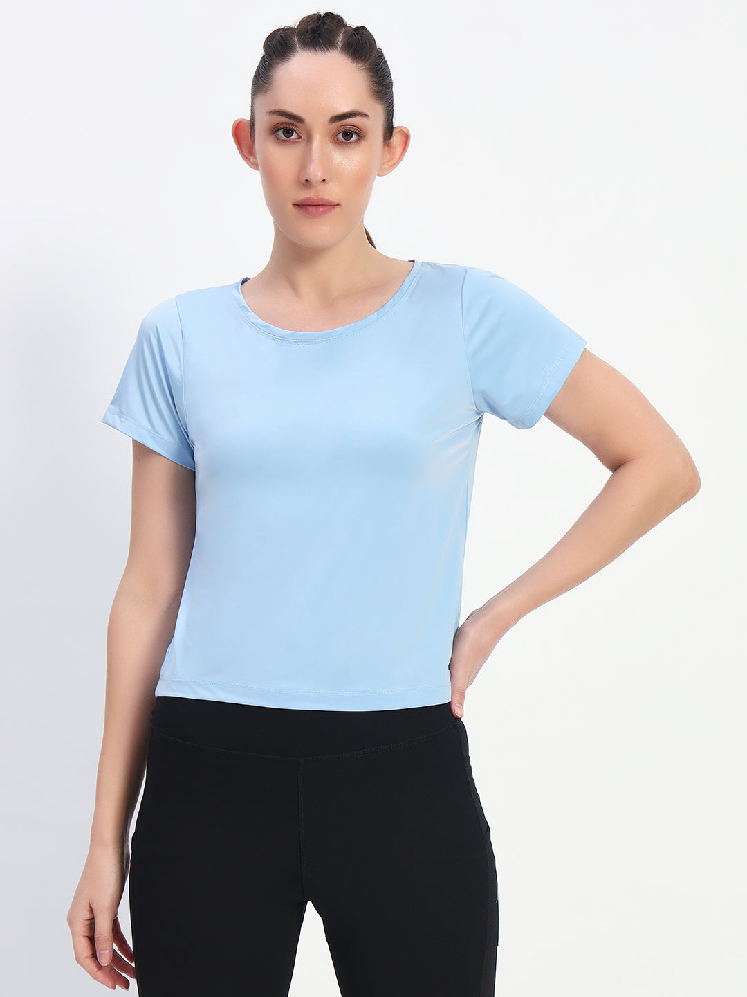 Deep Neck Workout T-Shirt - Blue