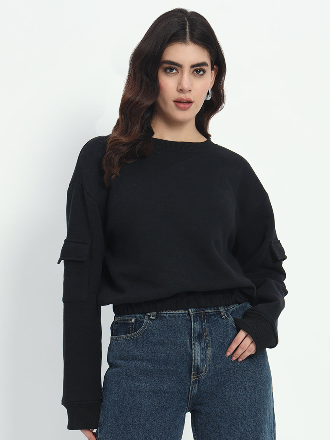 Oversize Fleece Sweatshirt – Black