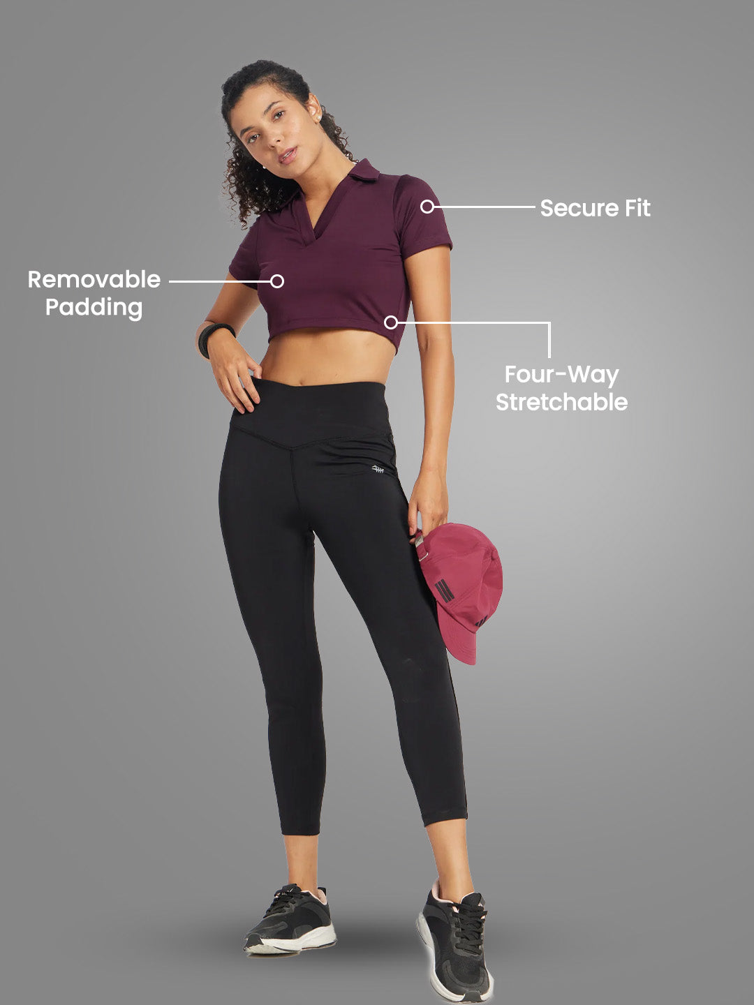 Workout Crop Top – Wine