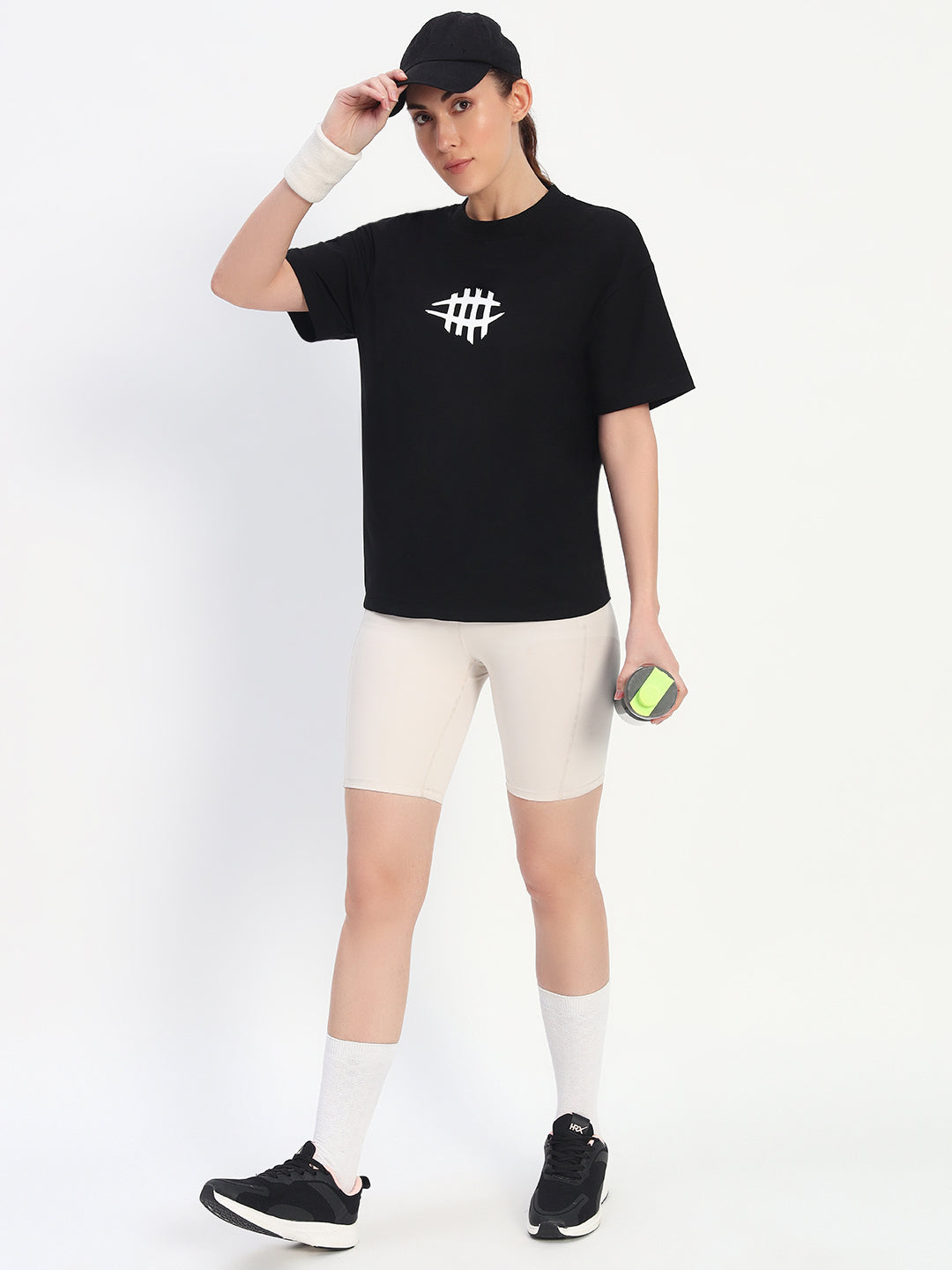Regular OverSize Drop Shoulder T-Shirt - Black