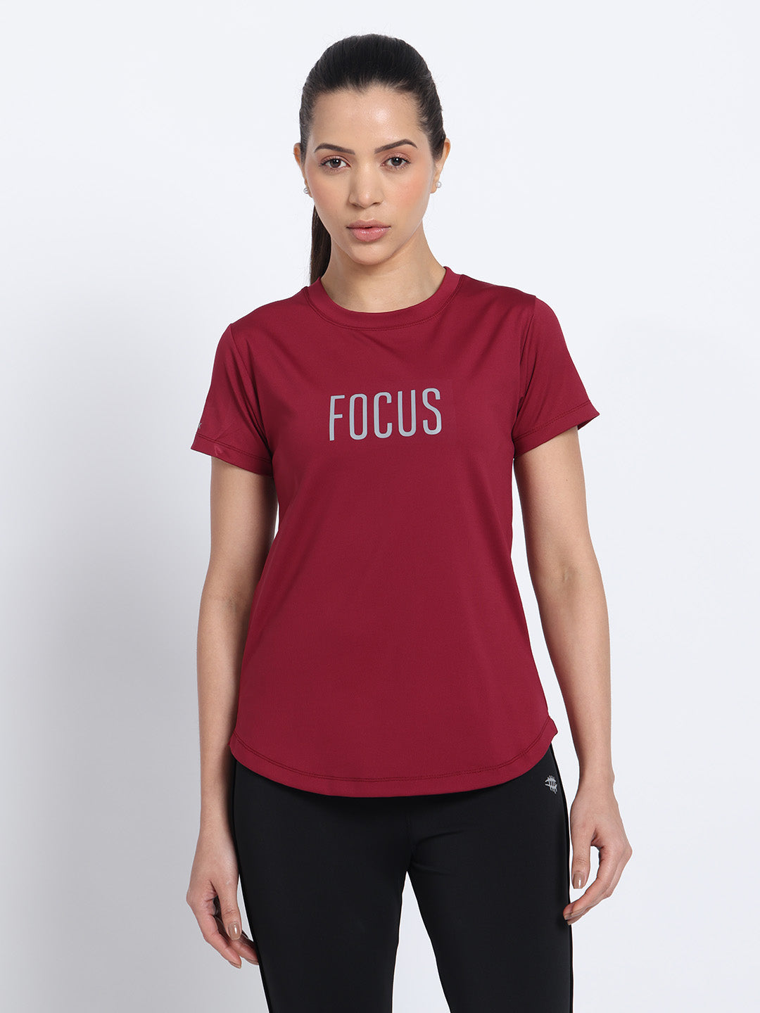 Longline Workout T-Shirt – Maroon