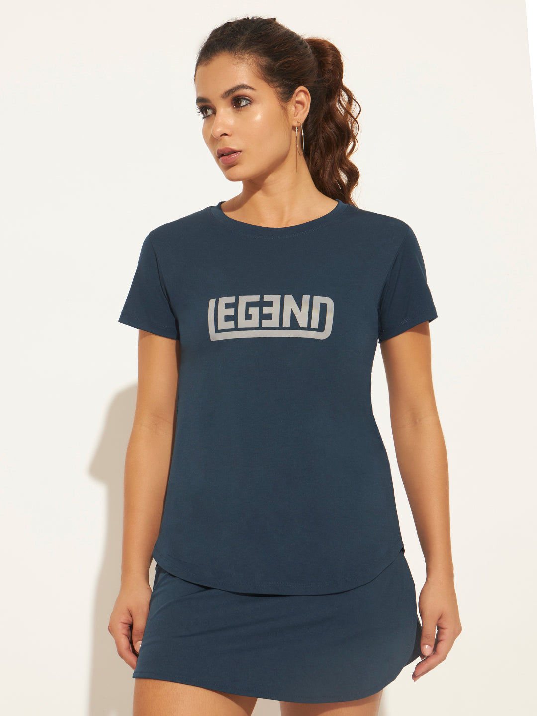 Longline Workout T-Shirt – Dark Blue