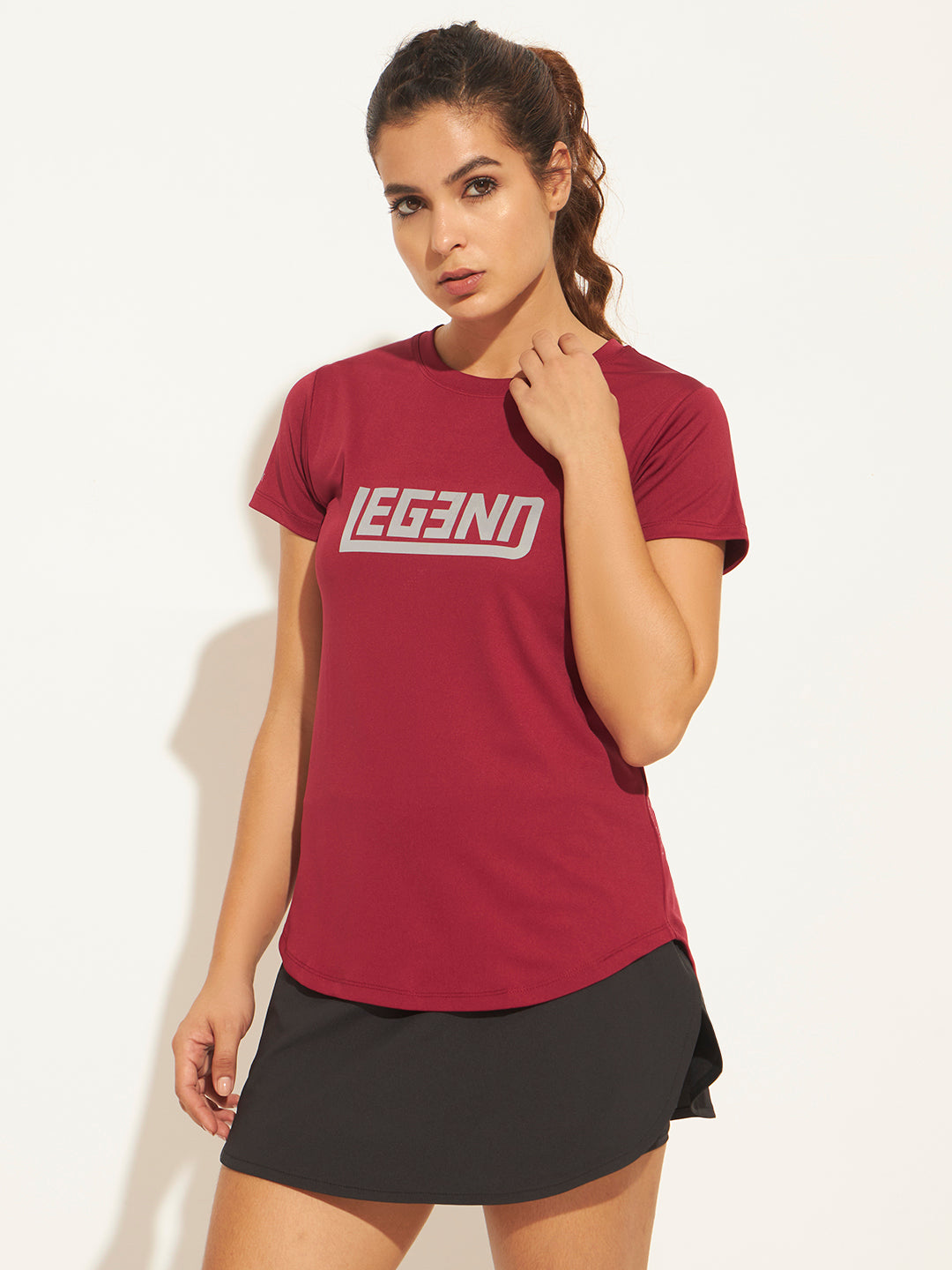 Longline Workout T-Shirt – Maroon