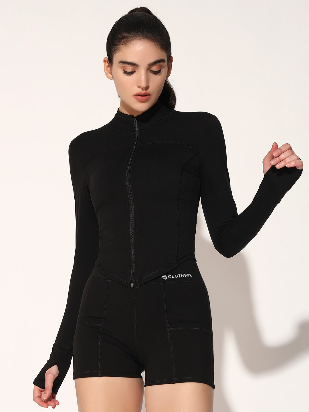 Women Lightweight Crop Training or Gym Sporty Jacket