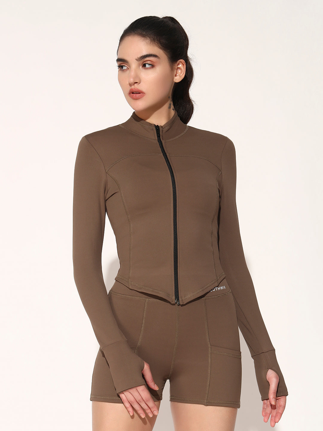 Women Lightweight Crop Training or Gym Sporty Jacket