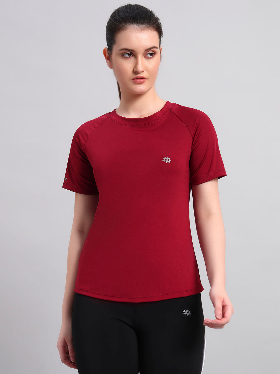 Workout T-Shirt With Mesh - Maroon