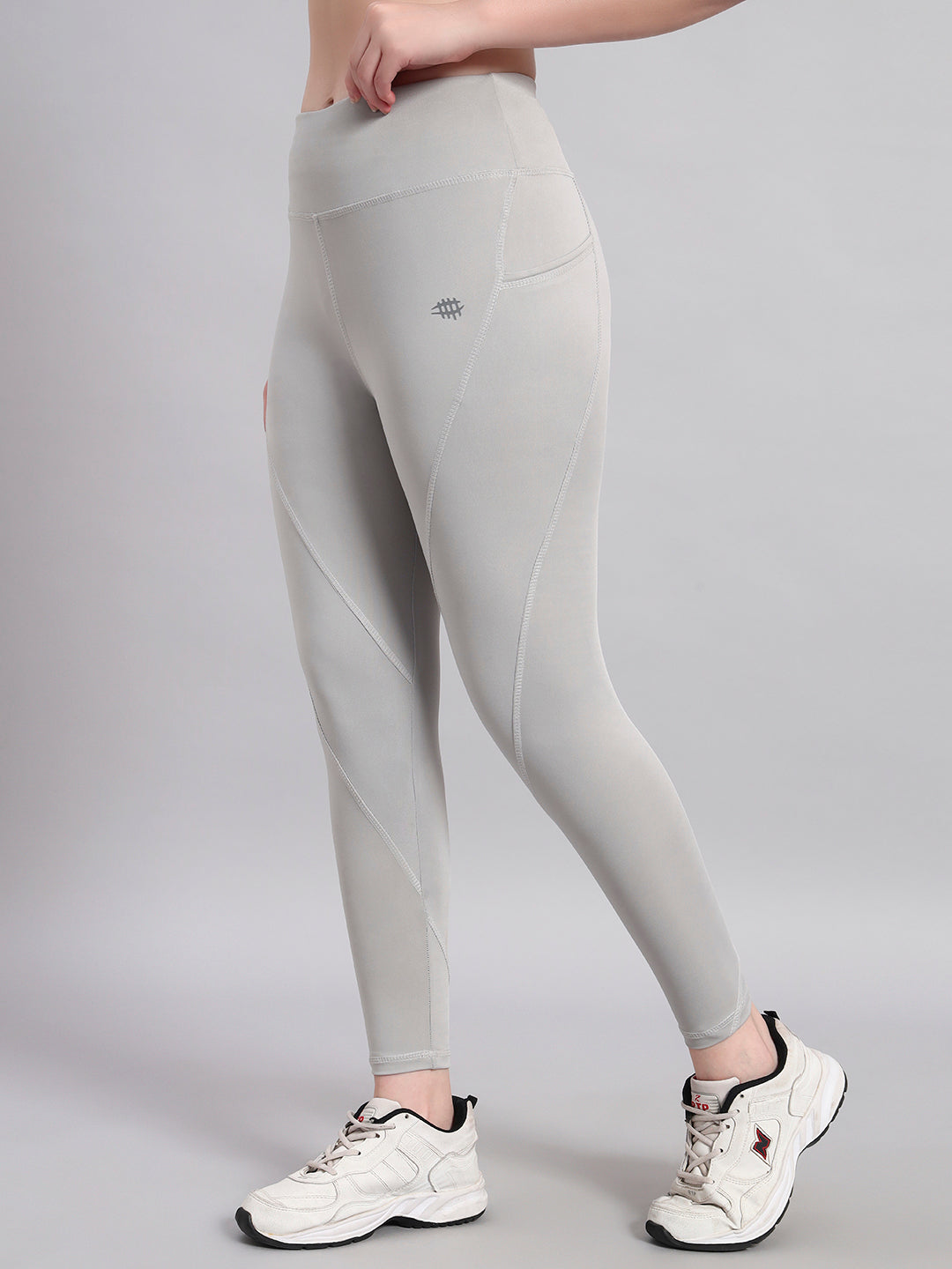 Nylon Women High Impact Workout Tight - Grey