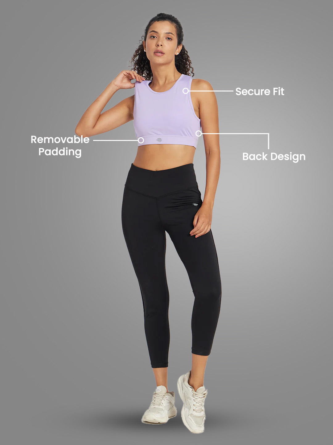 Back Design Sports Bra – Purple