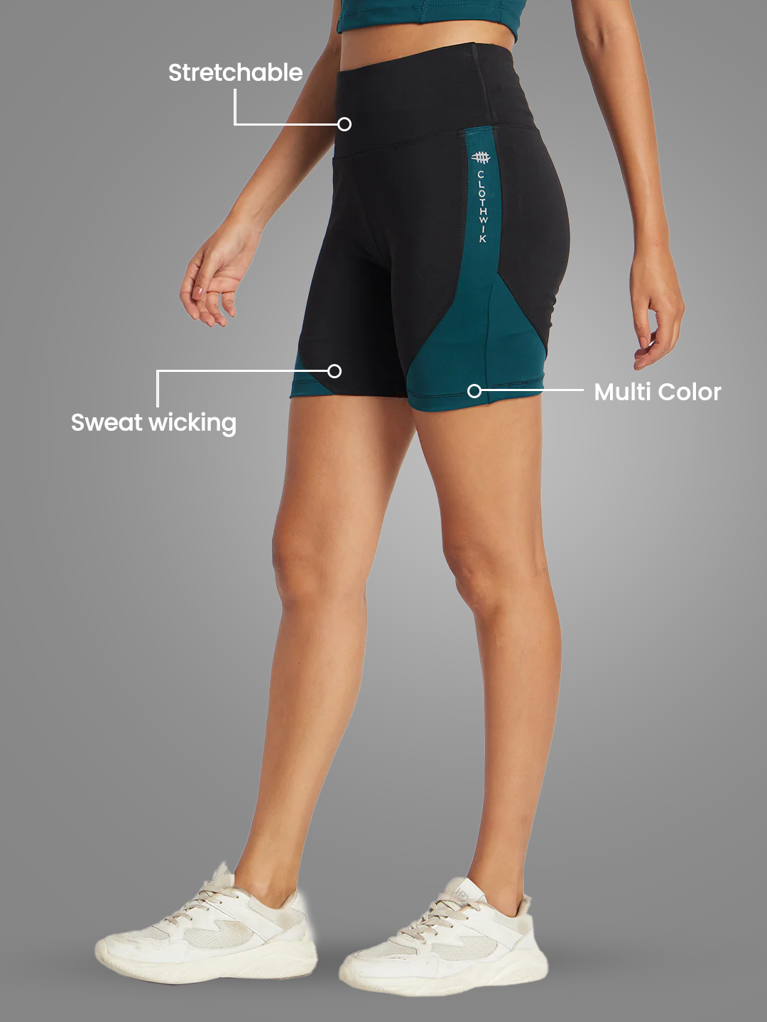 Nylon High Waist Cycling Short – Royal Green