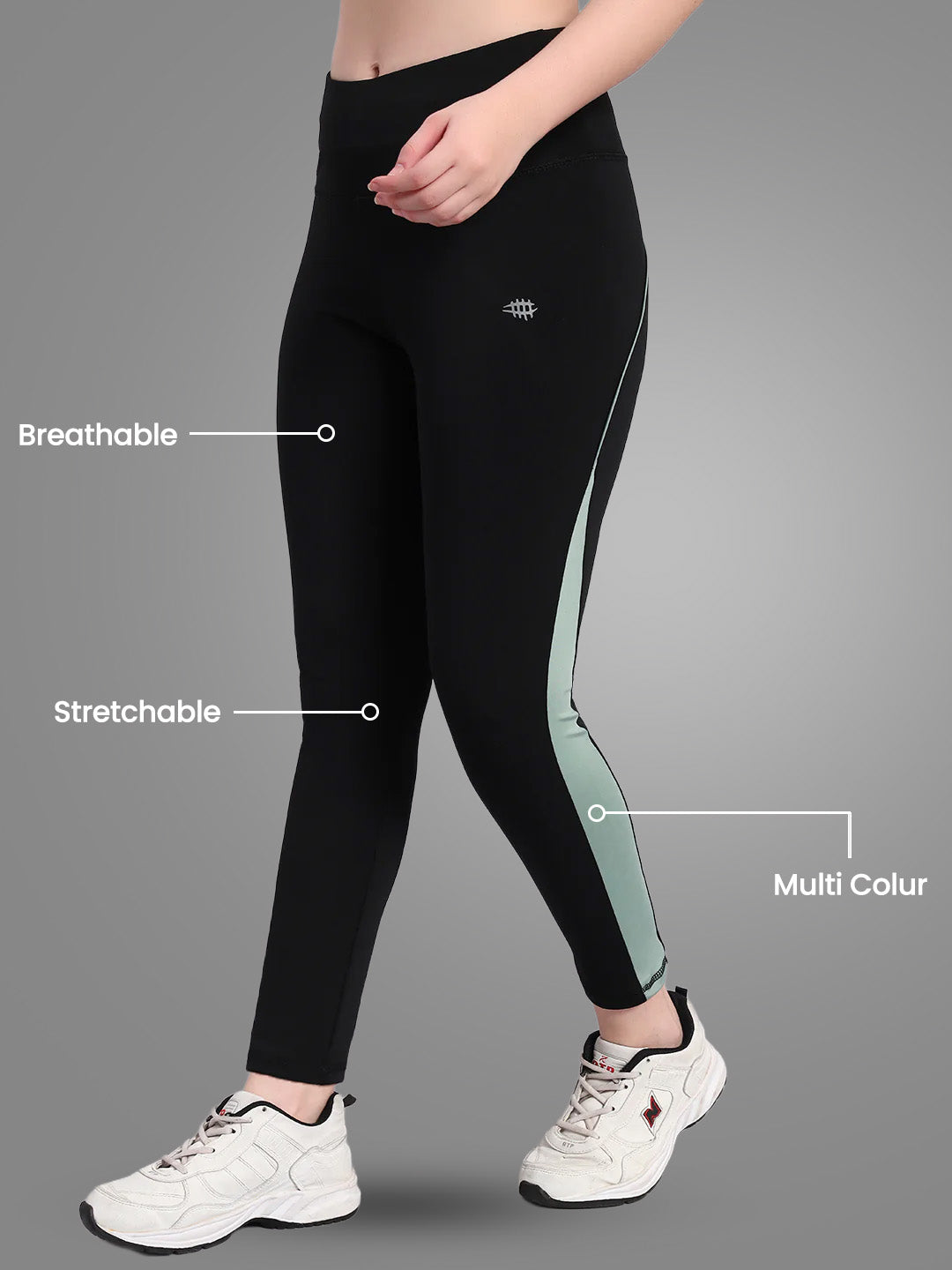 Nylon High Waist Panel Tight – Green