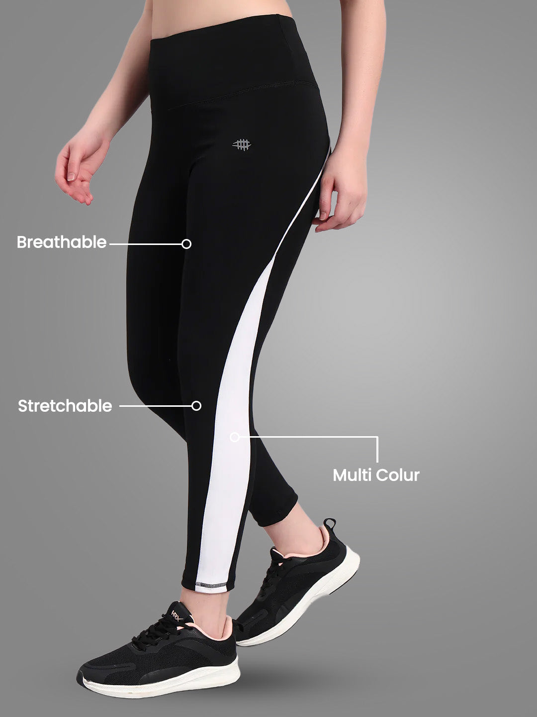 Nylon High Waist Panel Tight – White