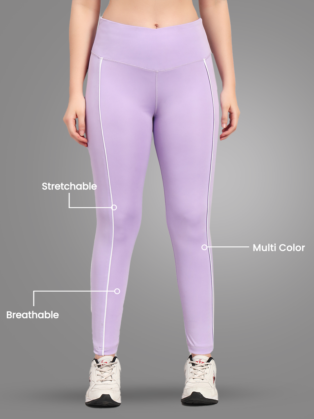 Nylon High Waist Workout Tight – Purple