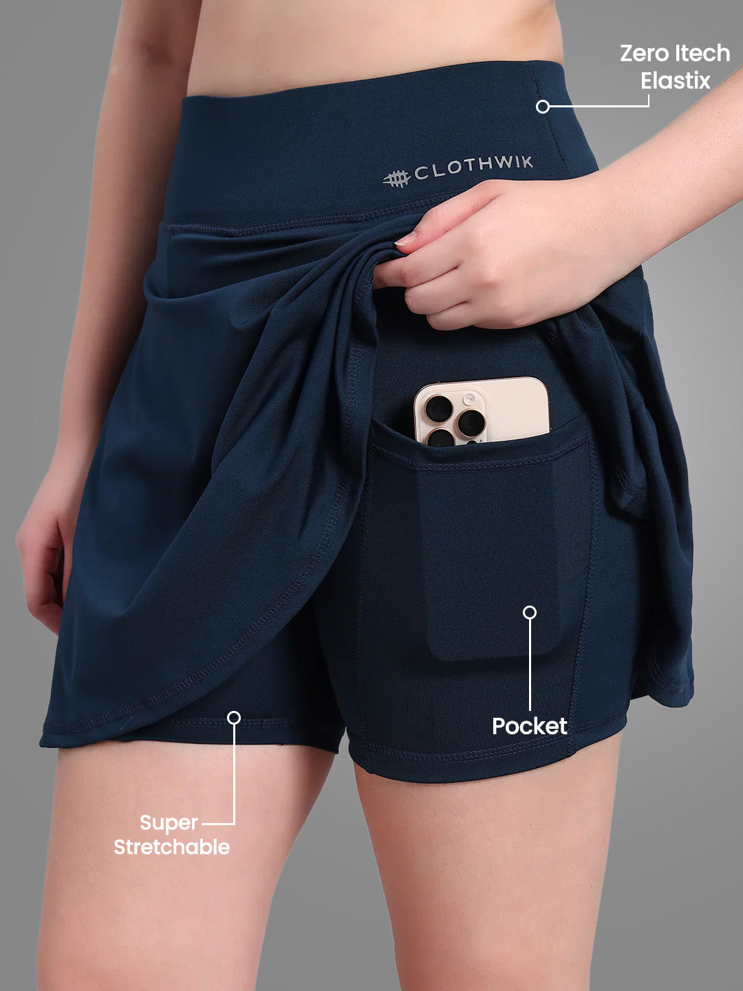 NYLON Women Yoga/Workout Skirt - Dark Blue